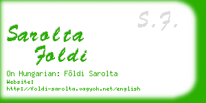 sarolta foldi business card